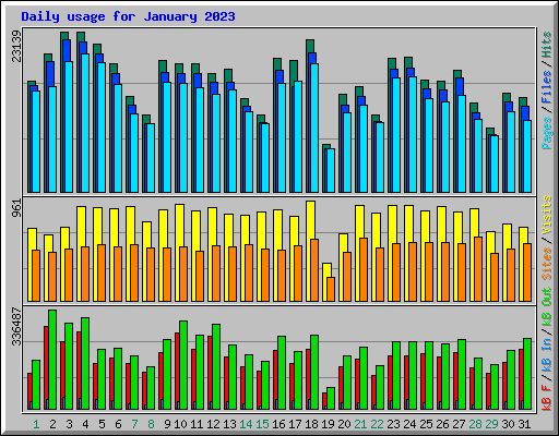 Daily usage for January 2023
