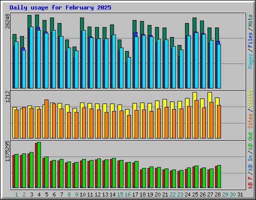 Daily usage for February 2025