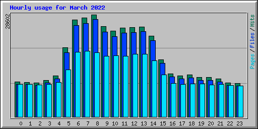 Hourly usage for March 2022