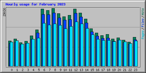 Hourly usage for February 2023