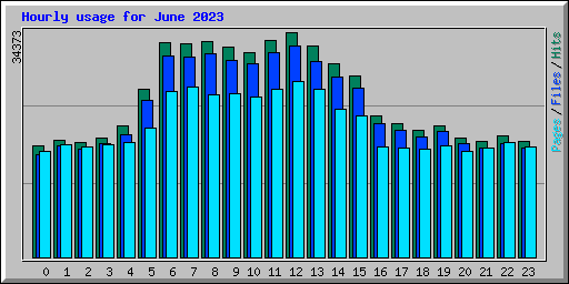 Hourly usage for June 2023