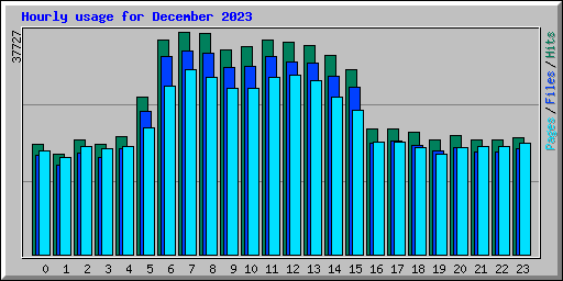 Hourly usage for December 2023