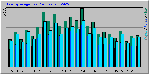 Hourly usage for September 2025